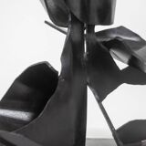 Jean Campa. Vertical sculpture in patinated metal. 1980s.