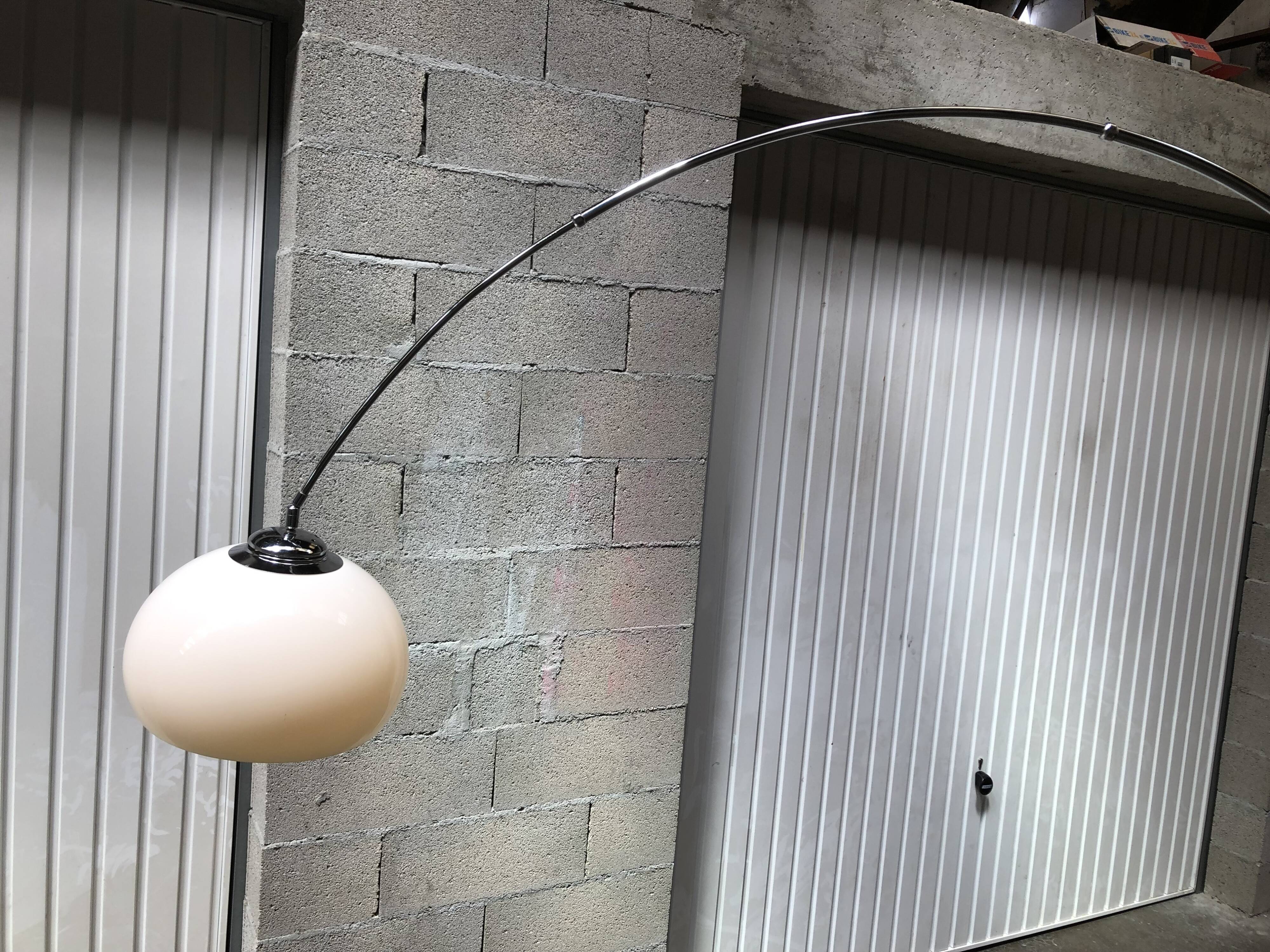 Floor lamp chrome arch vintage 70s