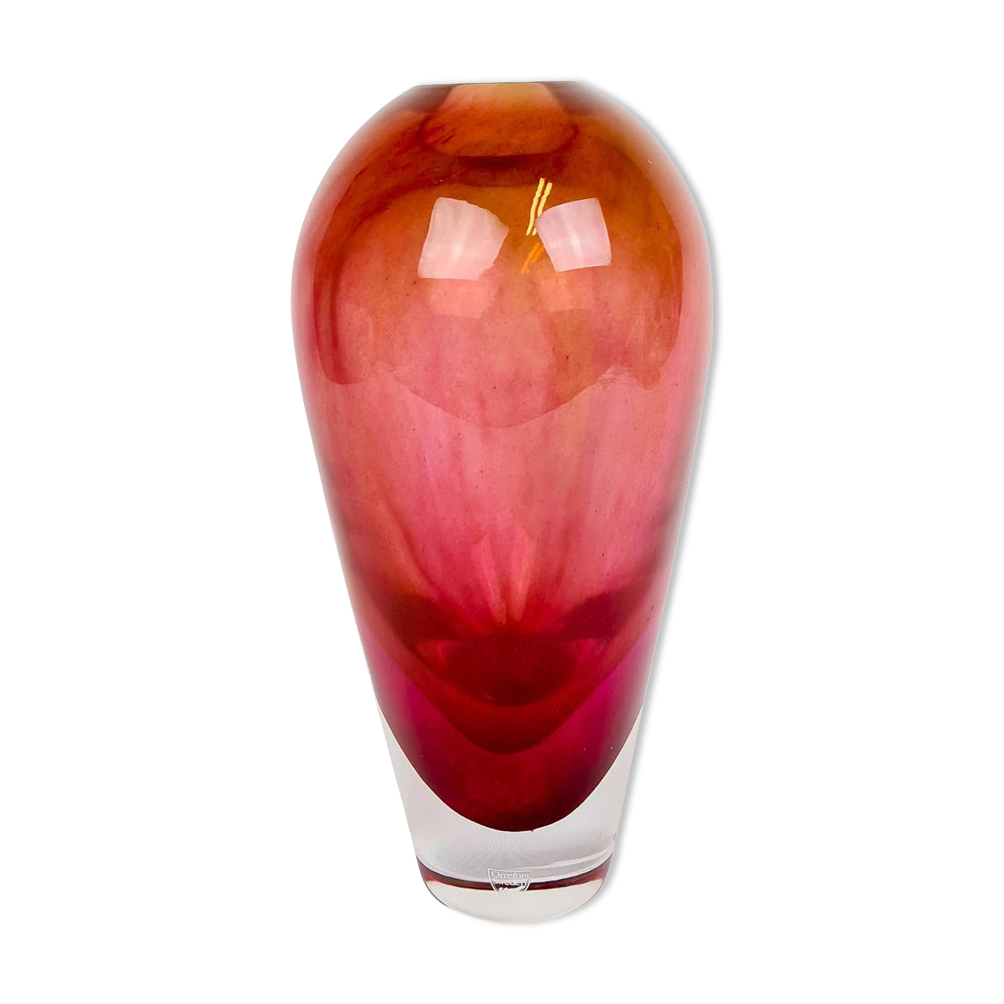 Modern Scandinavian glass vase Orrefors "Haze" Erika Lagerbielke, Sweden