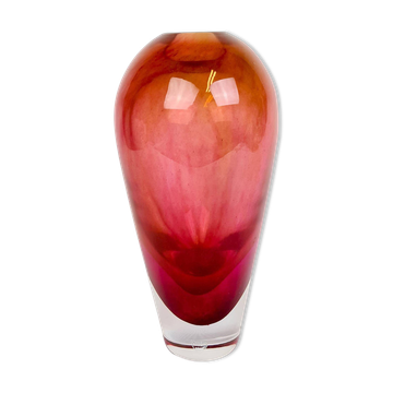 Vase en verre scandinave moderne Orrefors "Haze" Erika Lagerbielke, Suède