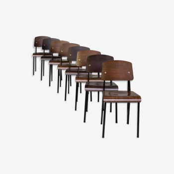 8 chaises SP standard pour Vitra Jean Prouvé
