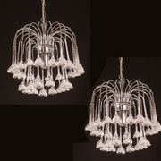 Set of 2 Julia Roberts, Vintage White Murano Chandelier, 1980s