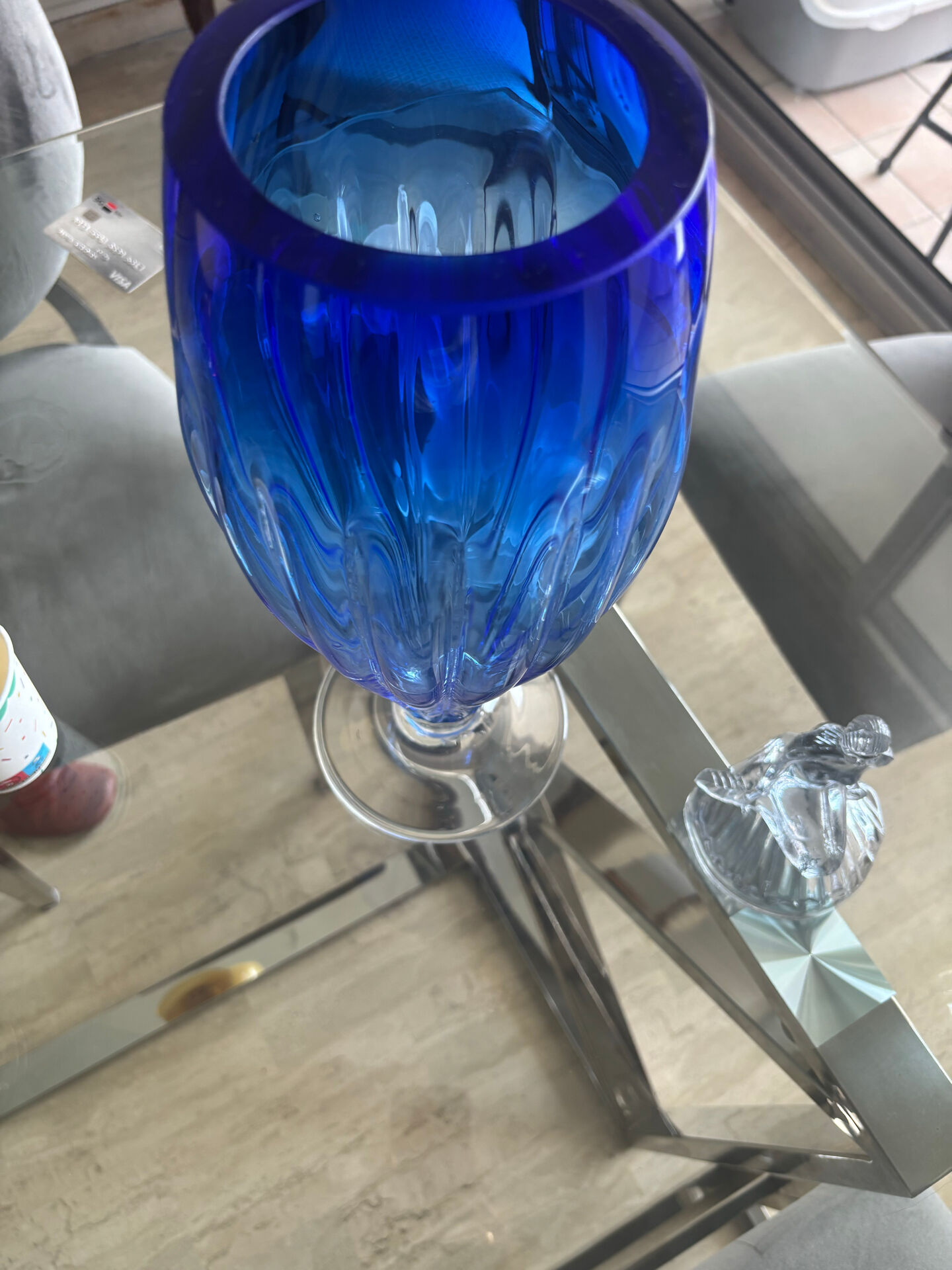 Cobalt blue glass vase – Etruria glassware, 1970s