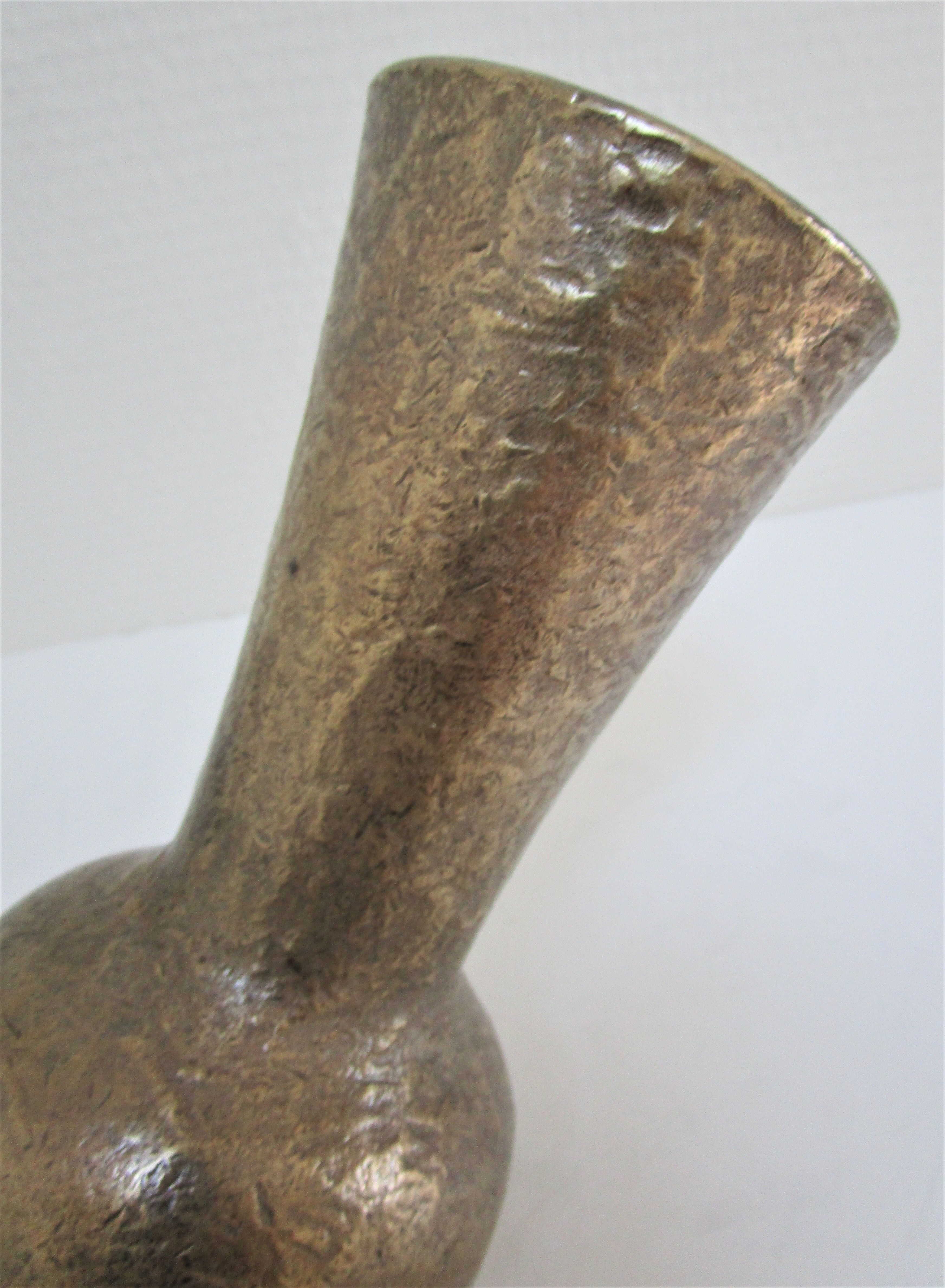 Solid bronze vase brutalist 70s