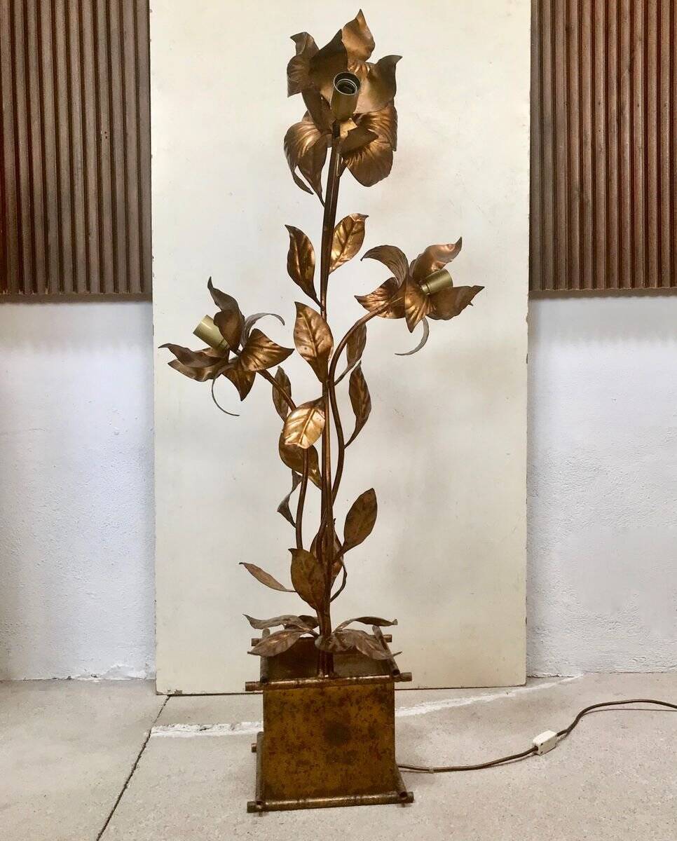 Gilded metal Florentine table or floor lamp by Hans Kögl, 1960s