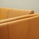 Orange leather sofa, Danish design, 1970s, production: Denmark