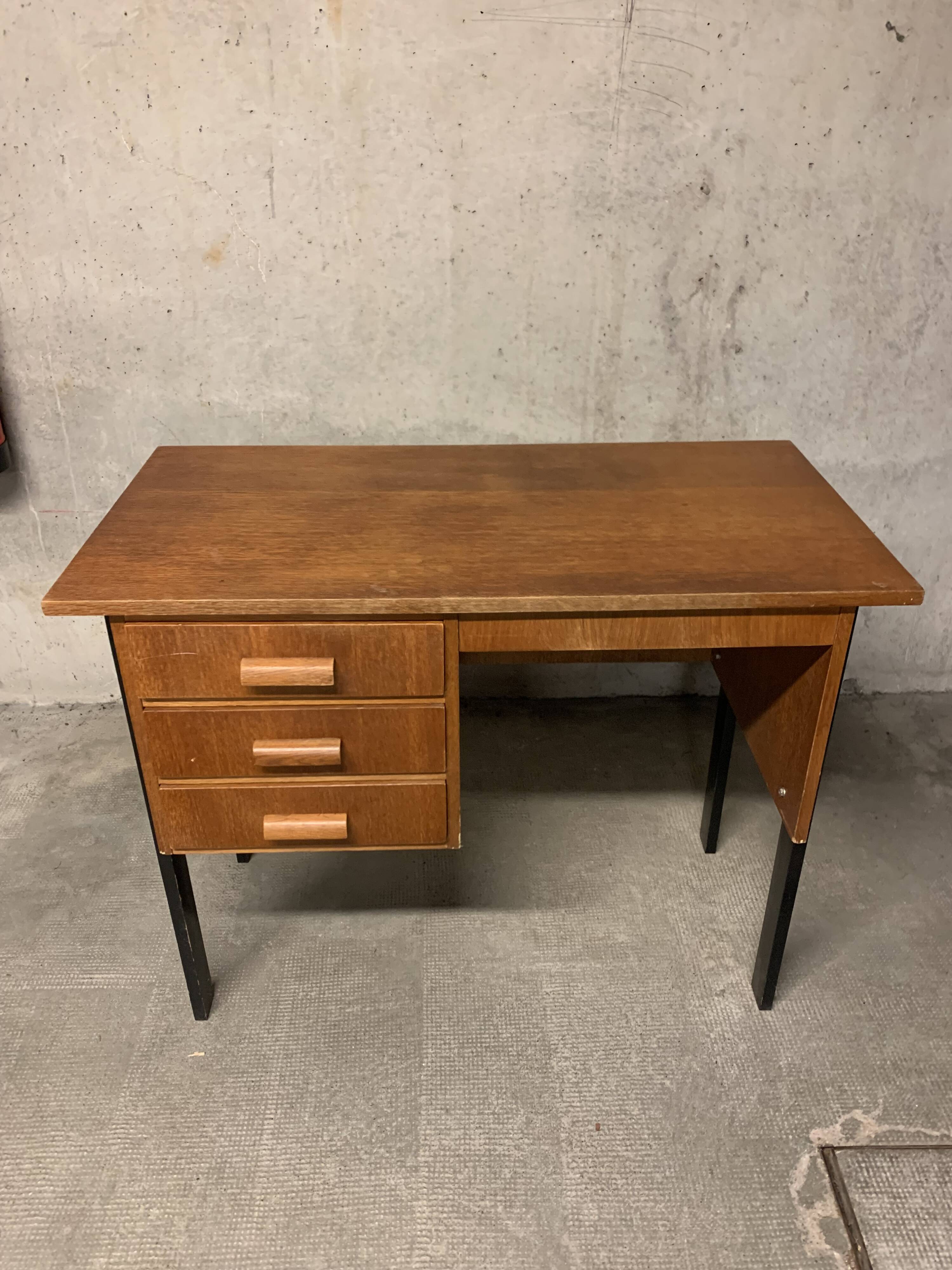 Vintage Look Wooden Desk Retro Design 1950 1960