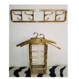 Art-deco france, wall coat rack + umbrella stand + clothes hangers 1940s 50