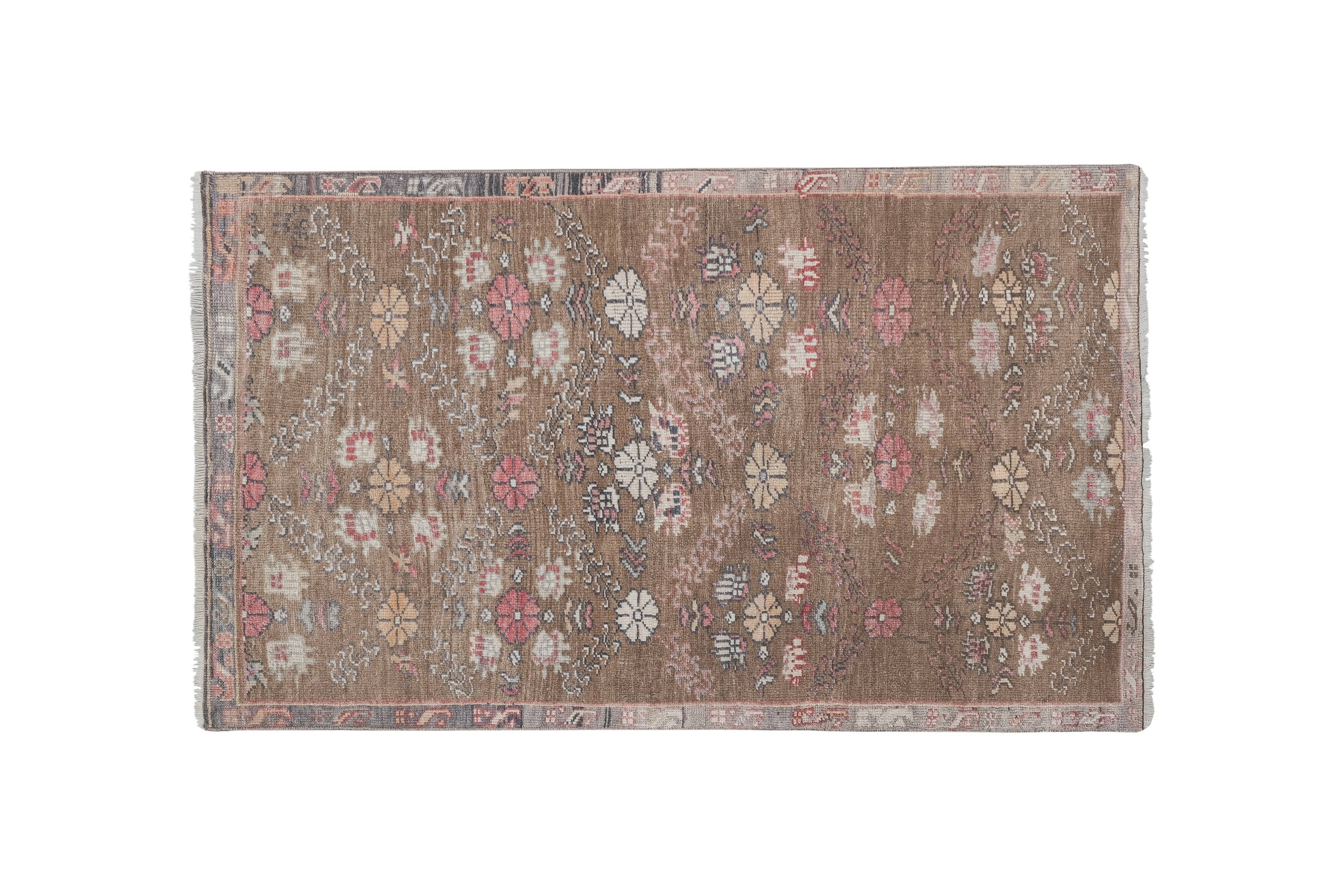 Vintage Turkish rug from Oushak, hand-woven 108x177 cm