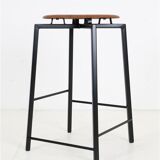 Extraordinary Danish workshop stool / fully restored / teak / steel / mid-century modern design / industrial / 1960s
