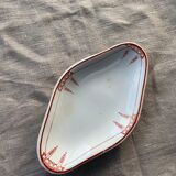 Plat de service en porcelaine blanche art déco moulin des loups orchies