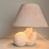 Albert Tormos style sculpture lamp in white stone / 60s / art / artisanal work / Mid-Century / France / 20th century