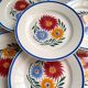 Vintage iron earthenware dessert service - floral model - Rustic HBC Choisy le Roi