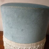 Blue velvet pouf