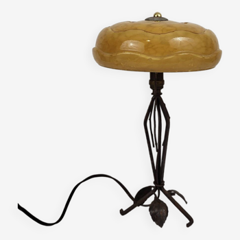 Art Nouveau wrought iron lamp