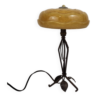 Art Nouveau wrought iron lamp
