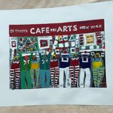 Michel Godjevac – Café des Arts (2008) Original painting signed and d
