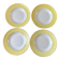 lot of 4 hollow plates Moulin des Loups jaunes textured years 50-60