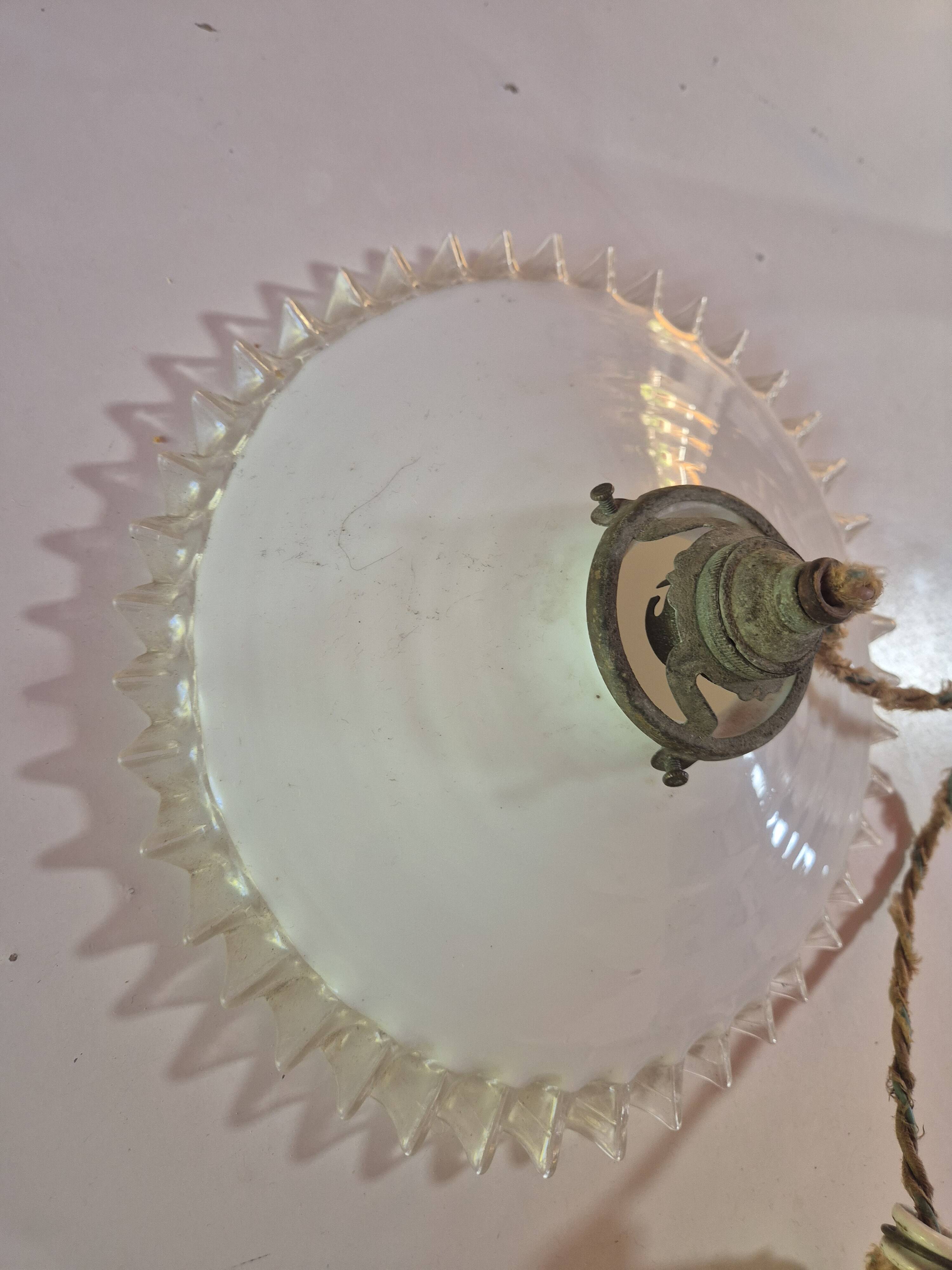 vintage white ceramic suspension complete with its electrical system