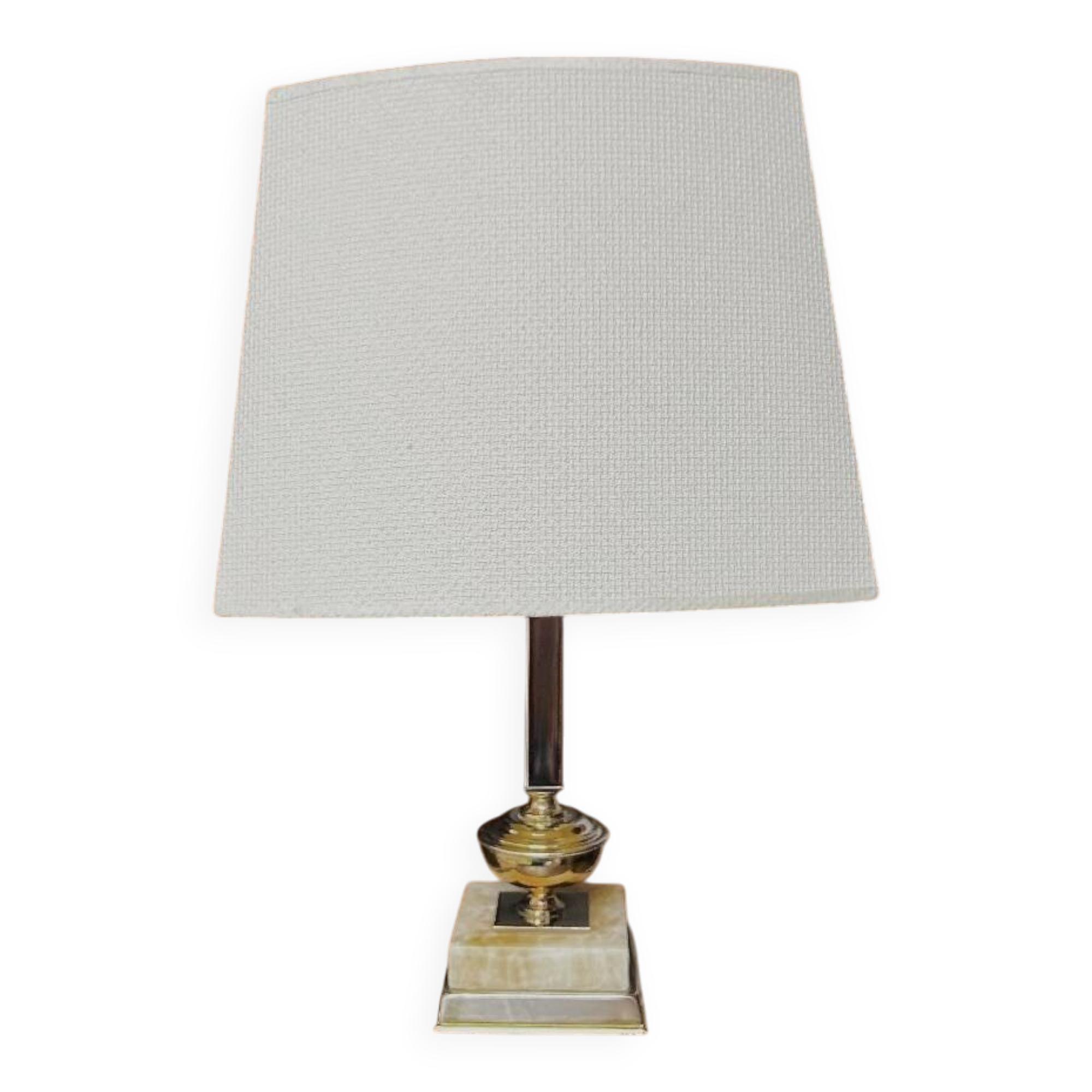 Hollywood Regency table lamp in gold brass and onyx - 1970s