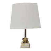 Hollywood Regency table lamp in gold brass and onyx - 1970s