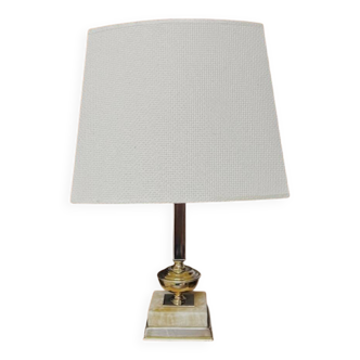 Hollywood Regency table lamp in gold brass and onyx - 1970s