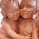 Buste trio d'enfants terre cuite de Sorgel