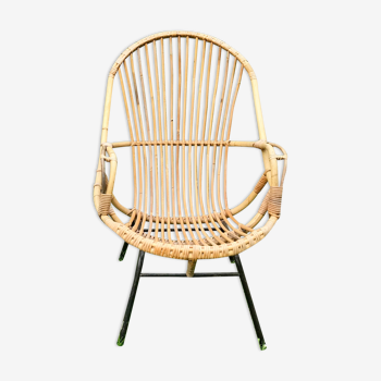 Armchair rattan of the 1960s
