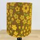 Black turned wood lamp seventies flower lampshade