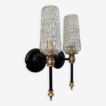 Pair of vintage globe torchiere wall lights