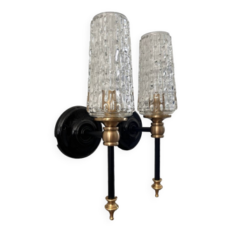 Pair of vintage globe torchiere wall lights