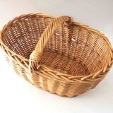 Rattan basket low handle