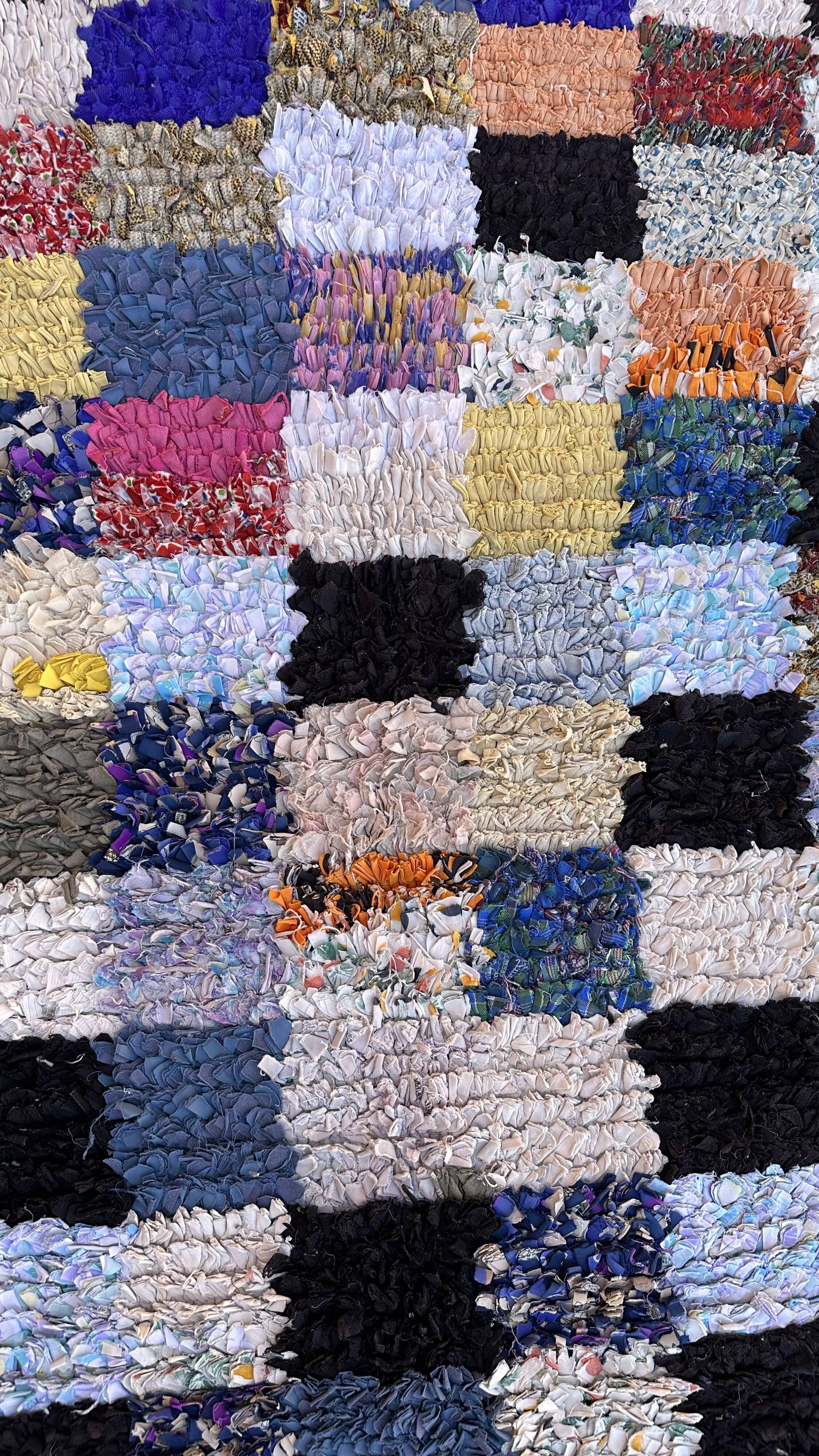 Colorful Boucherouite Moroccan rug - 87 x 152 cm