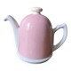 Théière tisanière vintage porcelaine cloche rose guy degrenne salam
