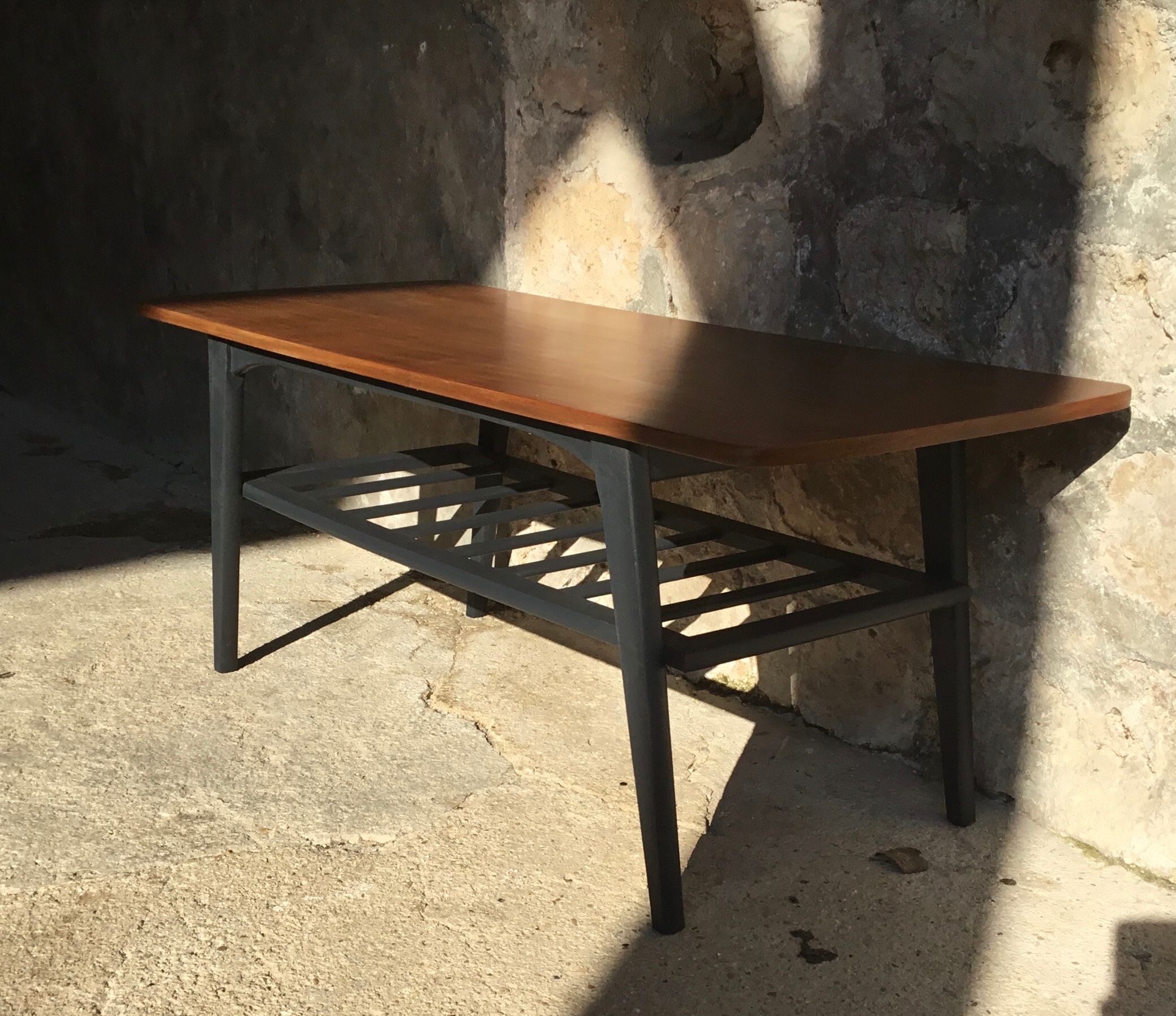 Scandinavian coffee table teak plating - 1960