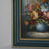 Painting bouquet of flowers oil on canvas