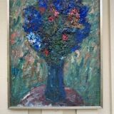 Huile sur toile suédoise – « Vase bleu » par Lennart Andersson