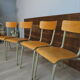 Set of 4 school chairs vintage gray tube