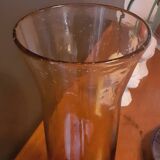 Blown glass vase, smoked, bubble from the 60s