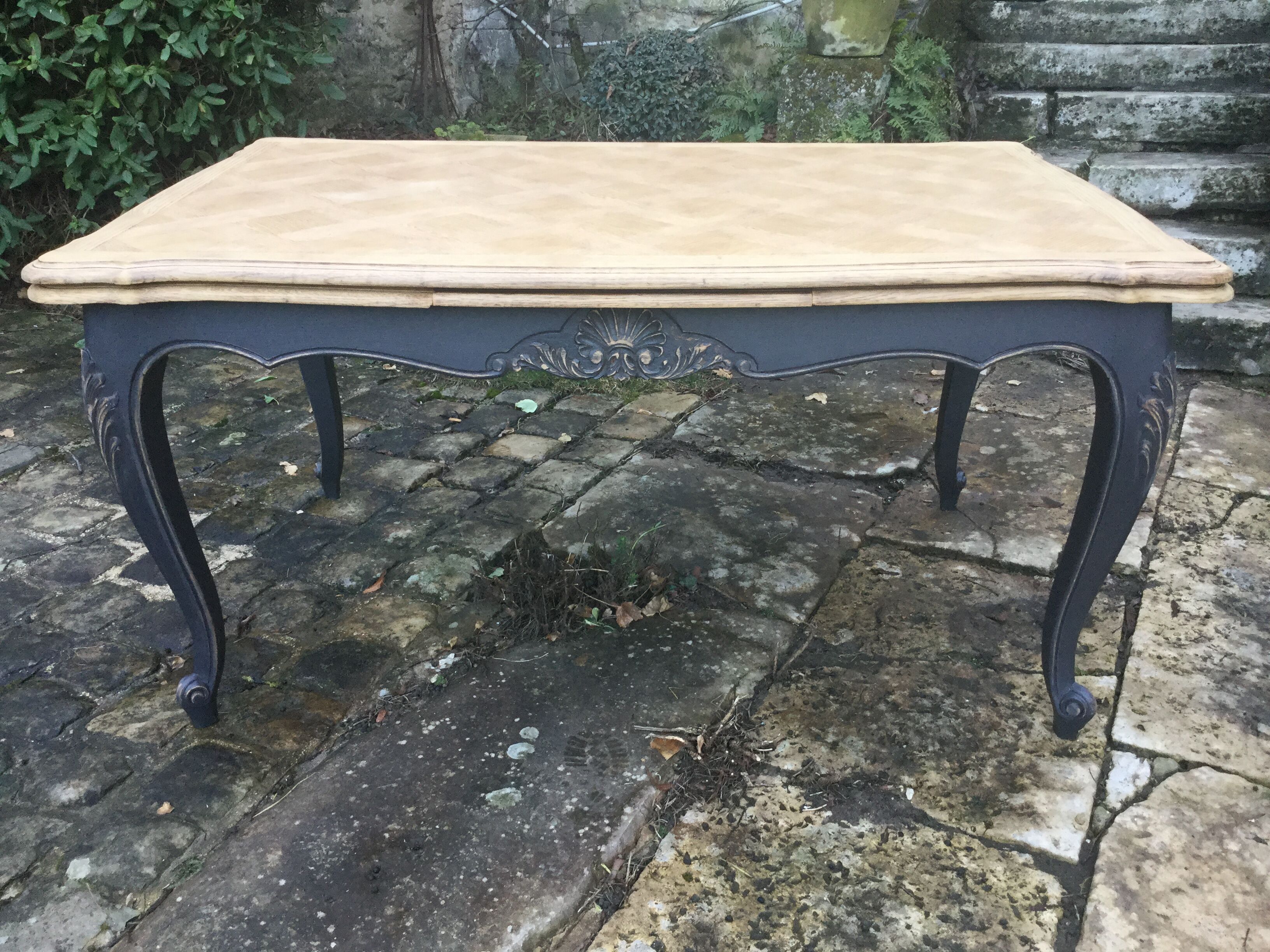 Old dining table with extensions