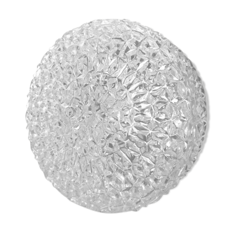 Round ceiling light in chiseled glass