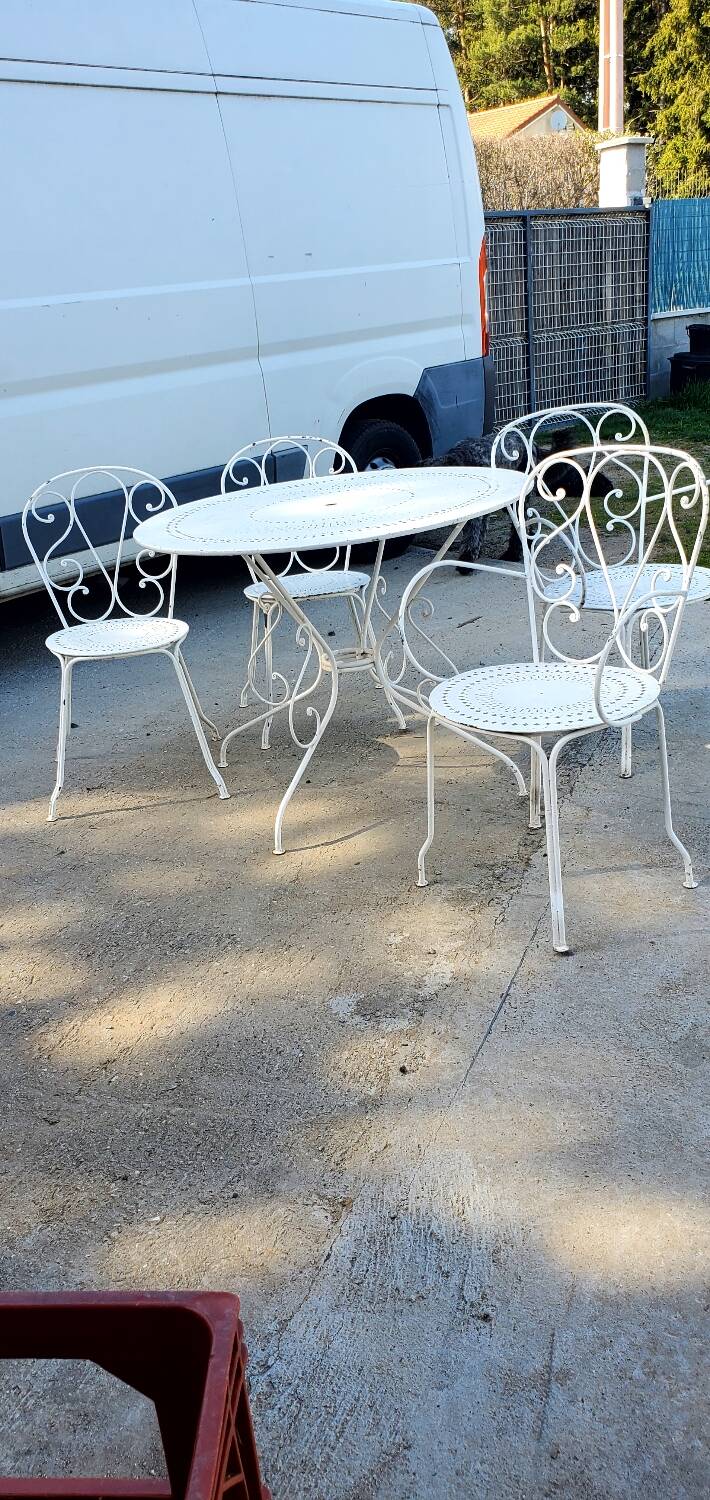 Wrought iron garden furniture