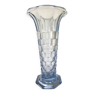 Art Deco blue glass vase
