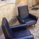 Pair of armchairs vintage year 60 imitation black leather