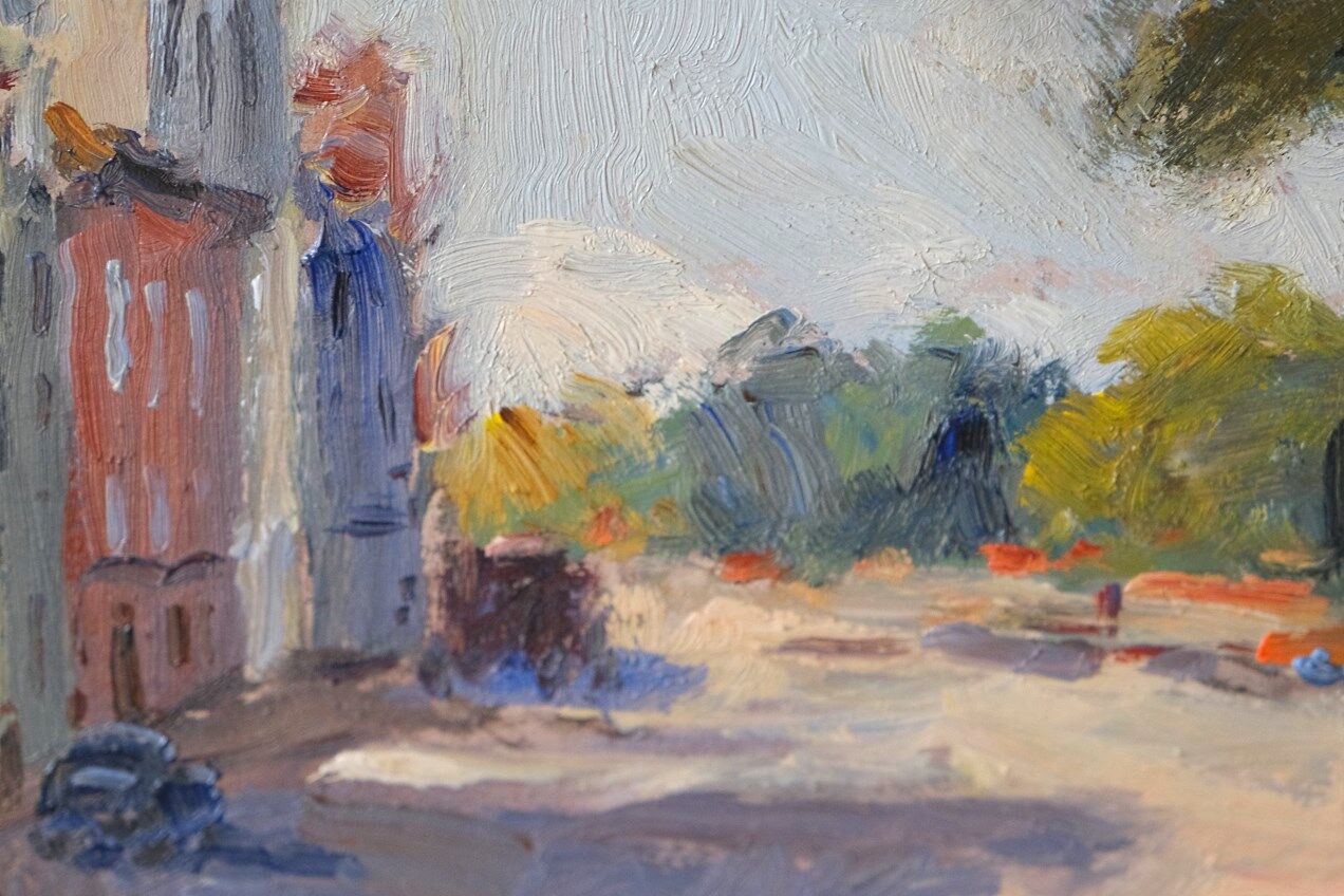 Gustav Berlin, Swedish Modern Landscape, Oil on Panel, 1962, Framed