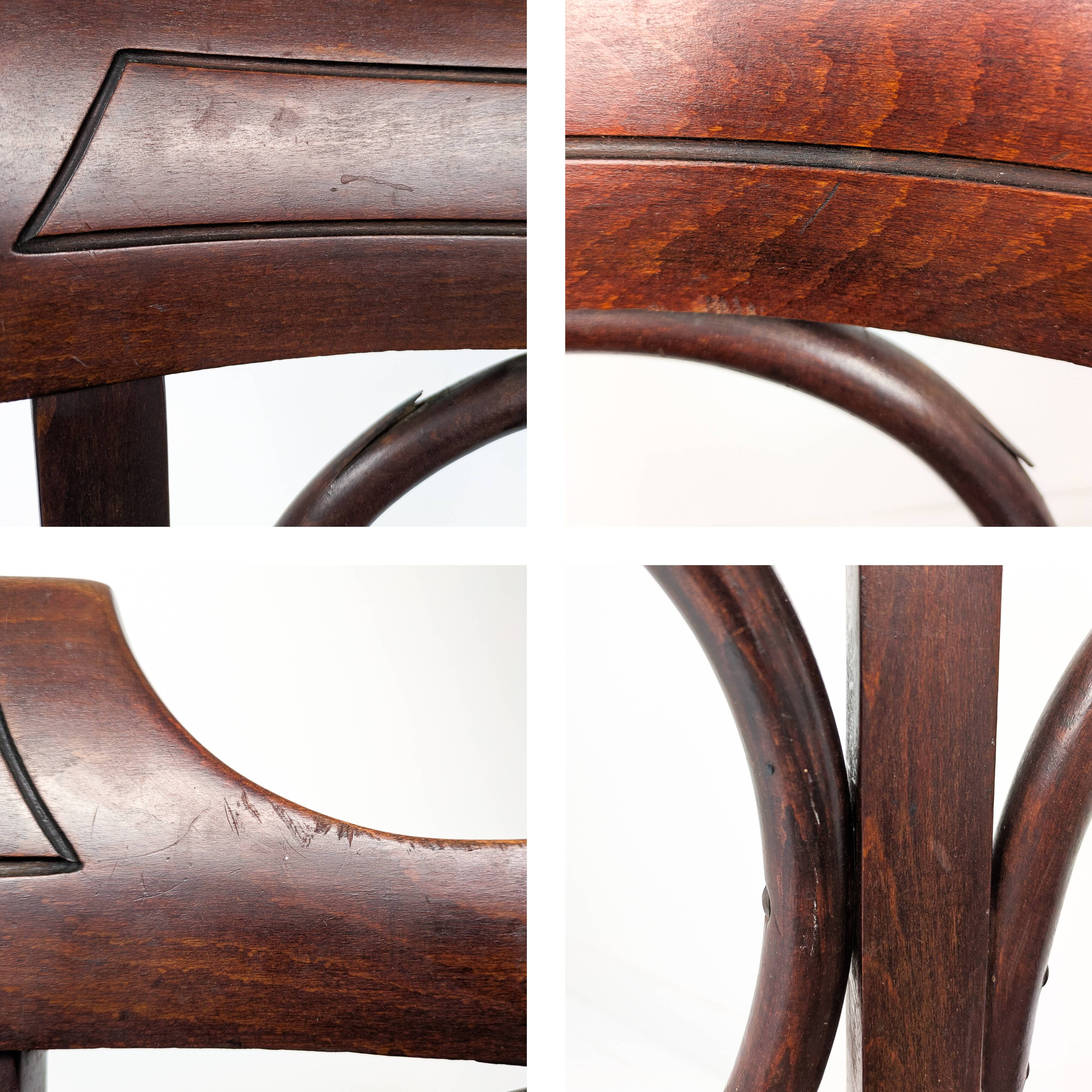 Fauteuil pivotant vintage en bois courbé