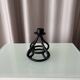 Vintage Black Wrought Iron Candle Holder – Sculptural Brutalist Design
