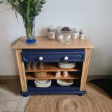 Open buffet in Sèvres blue and wood