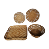 Lot de 4 corbeilles osier