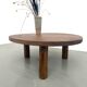 Round coffee table in solid oak, octagonal legs, France, 1950s.